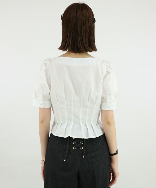 an another angelus(アンアナザーアンジェラス)の「コルセットタックブラウス/ananotherangelus(シャツ/ブラウス・レディース・オフホワイト/ブラック/ブルーグレー・FREE)」の10枚目の写真