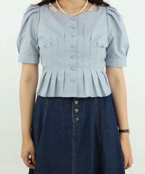 an another angelus(アンアナザーアンジェラス)の「コルセットタックブラウス/ananotherangelus(シャツ/ブラウス・レディース・オフホワイト/ブラック/ブルーグレー・FREE)」の13枚目の写真