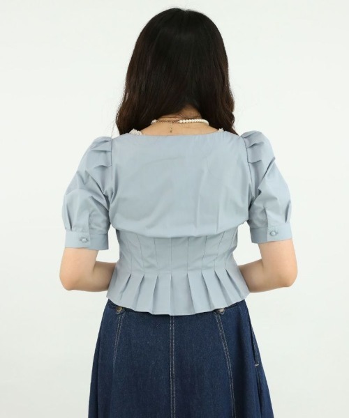 an another angelus(アンアナザーアンジェラス)の「コルセットタックブラウス/ananotherangelus(シャツ/ブラウス・レディース・オフホワイト/ブラック/ブルーグレー・FREE)」の17枚目の写真