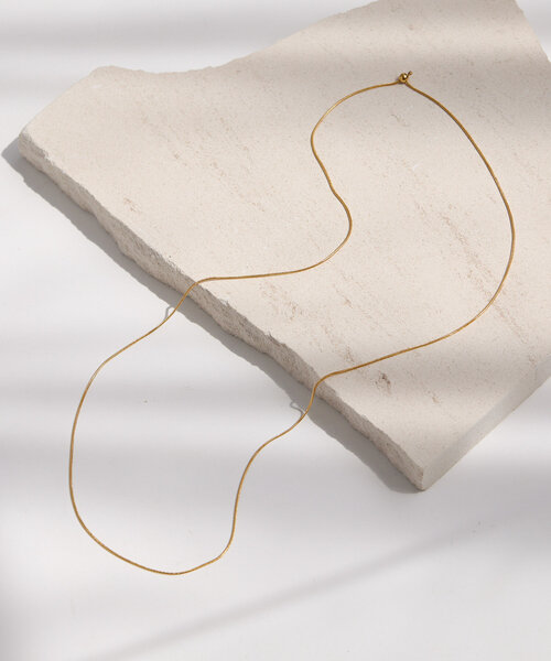 ear PAPILLONNER（イアパピヨネ）の「《金属アレルギー対応/ステンレス/通勤/シンプル》スネークY字ネックレス（ネックレス・レディース・シルバー/ゴールド・FREE）」の4枚目の写真