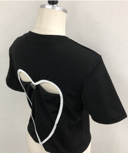 SHEENA(シーナ)の「バックハートデザイントップス(Tシャツ/カットソー・レディース・ブラック/ピンク/ホワイト・M)」の12枚目の写真