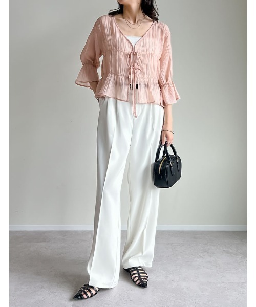 セール】[新色追加]楊柳シアーティアードブラウス（シャツ/ブラウス