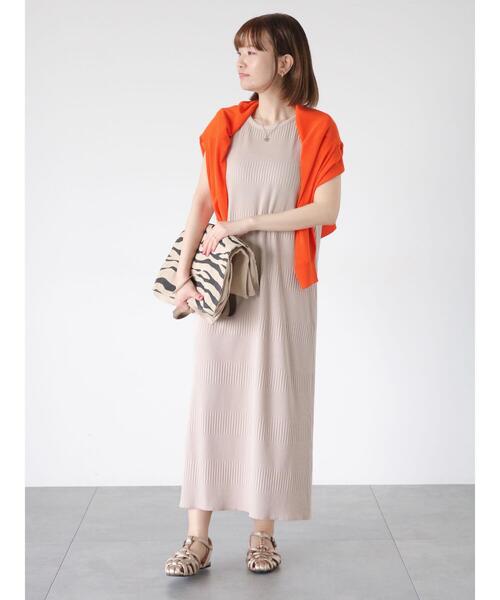 Lugnoncure（ルノンキュール）の「ランダムリブカットワンピース（ワンピース・レディース・ベージュ/チャコールグレー/ブラック・F）」の5枚目の写真