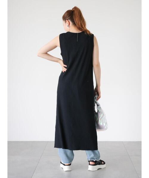 Lugnoncure（ルノンキュール）の「ランダムリブカットワンピース（ワンピース・レディース・ベージュ/チャコールグレー/ブラック・F）」の8枚目の写真