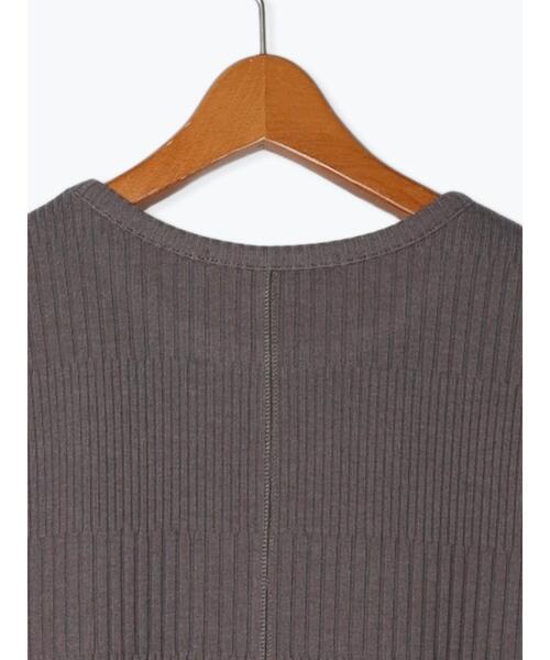 Lugnoncure（ルノンキュール）の「ランダムリブカットワンピース（ワンピース・レディース・ベージュ/チャコールグレー/ブラック・F）」の18枚目の写真