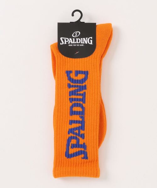 ＪＵＧＬＡＮＳ（ユグランス）の「【SPALDING】C. 底P アメリブ異柄ロゴ / スポルディング クルー丈ソックス（ソックス/靴下・メンズ・ホワイト/オレンジ/グレー/ブラック・25cm～27cm）」の4枚目の写真