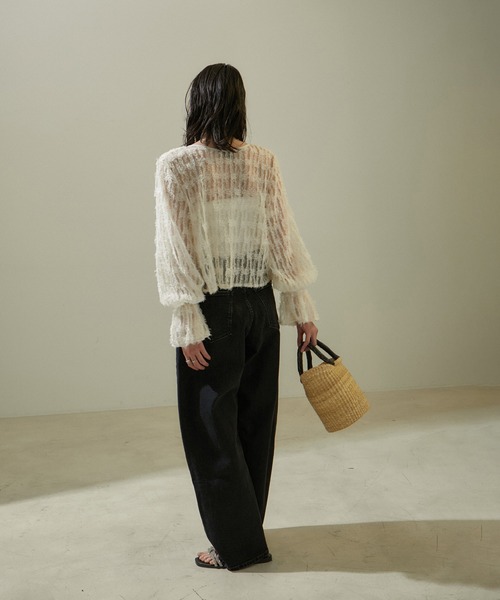 SALON adam et rope'(サロン アダム エ ロペ)の「ボルガ丸底ニケフォルムバスケットS/無地黒ハンドル(かごバッグ・レディース・ベージュ・FREE)」の7枚目の写真