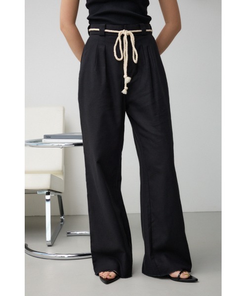 AZUL by moussy（アズールバイマウジー）の「ロープベルトワイドパンツ（その他パンツ・レディース・ブラック/ダークブラウン/ライトベージュ・SMALL/MEDIUM）」の6枚目の写真