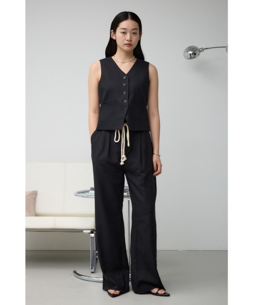 AZUL by moussy（アズールバイマウジー）の「ロープベルトワイドパンツ（その他パンツ・レディース・ブラック/ダークブラウン/ライトベージュ・SMALL/MEDIUM）」の8枚目の写真