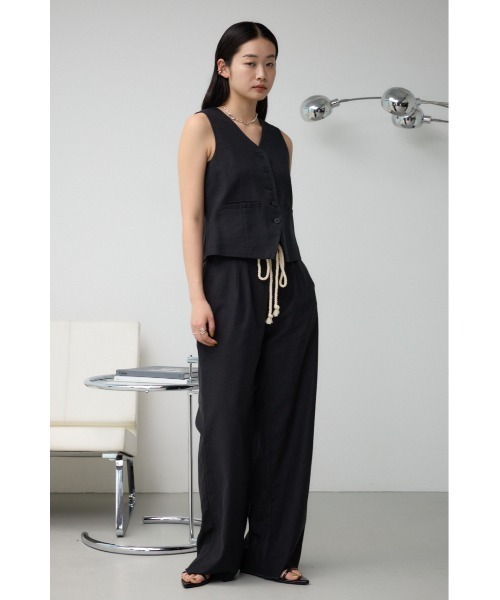 AZUL by moussy（アズールバイマウジー）の「ロープベルトワイドパンツ（その他パンツ・レディース・ブラック/ダークブラウン/ライトベージュ・SMALL/MEDIUM）」の9枚目の写真