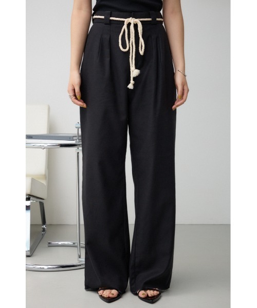 AZUL by moussy（アズールバイマウジー）の「ロープベルトワイドパンツ（その他パンツ・レディース・ブラック/ダークブラウン/ライトベージュ・SMALL/MEDIUM）」の10枚目の写真