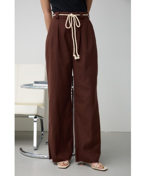 AZUL by moussy（アズールバイマウジー）の「ロープベルトワイドパンツ（その他パンツ・レディース・ブラック/ダークブラウン/ライトベージュ・SMALL/MEDIUM）」の17枚目の写真