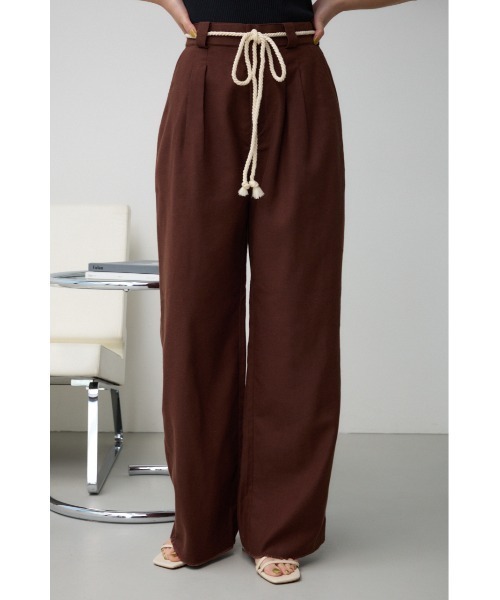 AZUL by moussy（アズールバイマウジー）の「ロープベルトワイドパンツ（その他パンツ・レディース・ブラック/ダークブラウン/ライトベージュ・SMALL/MEDIUM）」の18枚目の写真