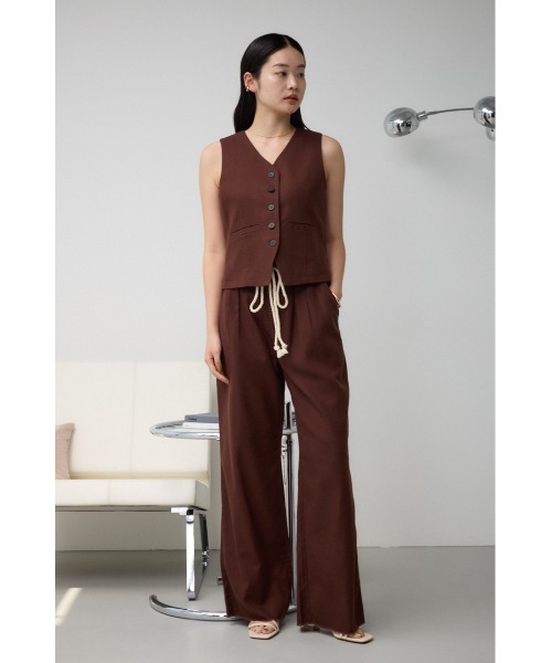 AZUL by moussy（アズールバイマウジー）の「ロープベルトワイドパンツ（その他パンツ・レディース・ブラック/ダークブラウン/ライトベージュ・SMALL/MEDIUM）」の19枚目の写真