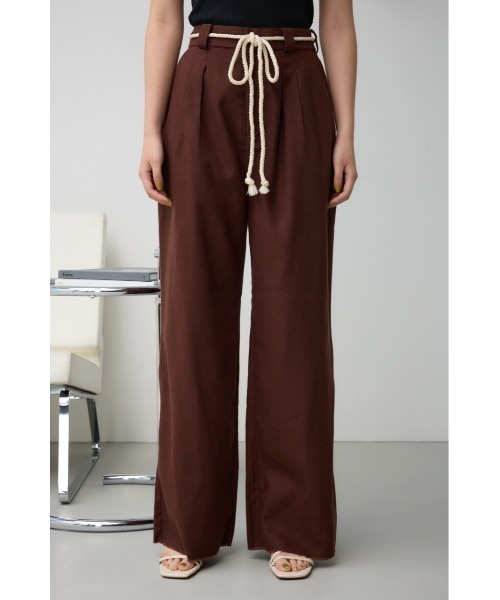 AZUL by moussy（アズールバイマウジー）の「ロープベルトワイドパンツ（その他パンツ・レディース・ブラック/ダークブラウン/ライトベージュ・SMALL/MEDIUM）」の21枚目の写真