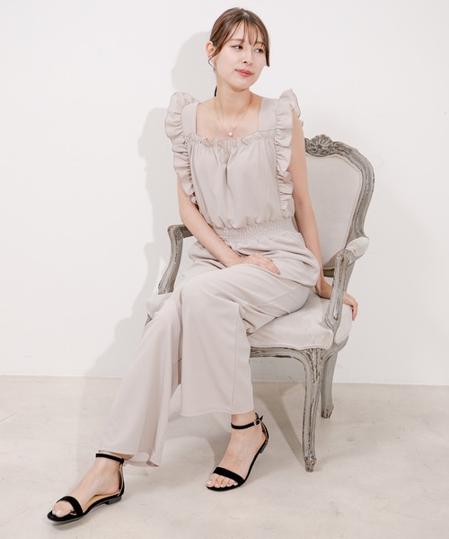 Jayro(ジャイロ)の「フリル使いオールインワン(つなぎ/オールインワン・レディース・ブラック/グレー系その他・M)」の4枚目の写真