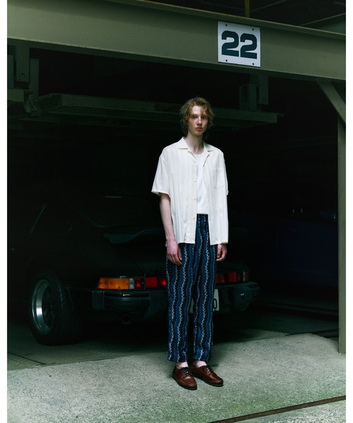 CALEE（キャリー）の「VINTAGE TYPE LENO CLOTH OPEN COLLAR SH（シャツ/ブラウス・メンズ・ブラック/ホワイト・MEDIUM/LARGE/X-LARGE）」の8枚目の写真