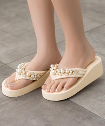 Julia Boutique | ビジュー＆パール厚底ビーチサンダル/24117(サンダル)