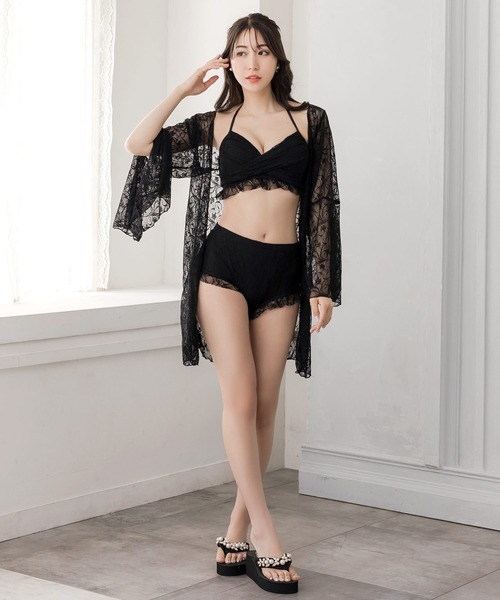 Julia Boutique（ジュリアブティック）の「ビジュー＆パール厚底ビーチサンダル/24117（サンダル・レディース・ライトベージュ/ブラック・39/38/37/36）」の9枚目の写真