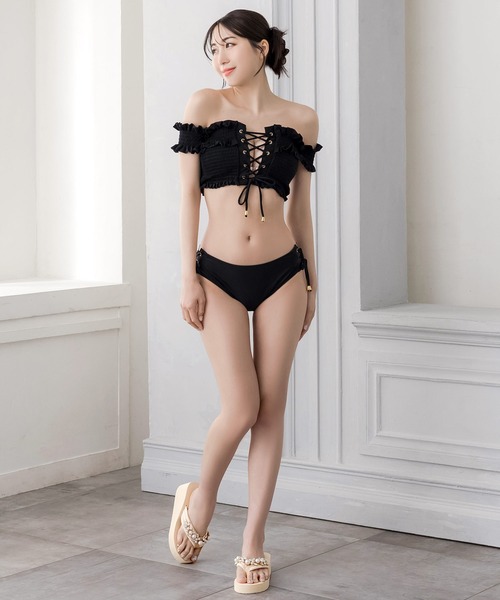 Julia Boutique（ジュリアブティック）の「ビジュー＆パール厚底ビーチサンダル/24117（サンダル・レディース・ライトベージュ/ブラック・39/38/37/36）」の12枚目の写真