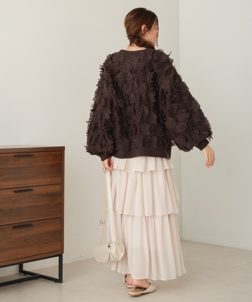 Bab(バブ)の「フリンジニットトップス(ニット/セーター・レディース・アイボリー/チャコールグレー/ライトグレー/ベージュ・FREE)」の17枚目の写真