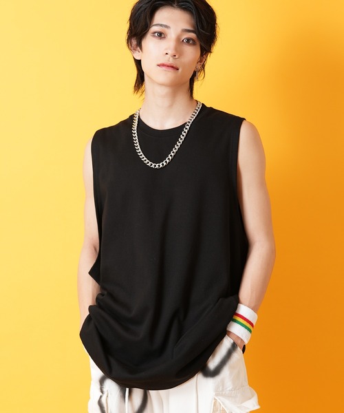 a.p.o.v.(エーピーオービー)の「a.p.o.v. ビッグノースリーブ(タンクトップ・メンズ・ブラック/ホワイト・ONESIZE)」の1枚目の写真