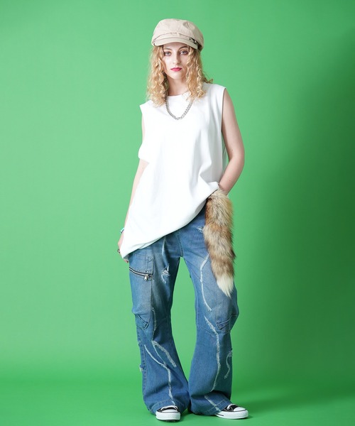 a.p.o.v.(エーピーオービー)の「a.p.o.v. ビッグノースリーブ(タンクトップ・メンズ・ブラック/ホワイト・ONESIZE)」の5枚目の写真