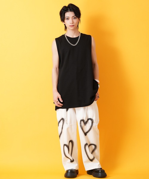 a.p.o.v.(エーピーオービー)の「a.p.o.v. ビッグノースリーブ(タンクトップ・メンズ・ブラック/ホワイト・ONESIZE)」の7枚目の写真