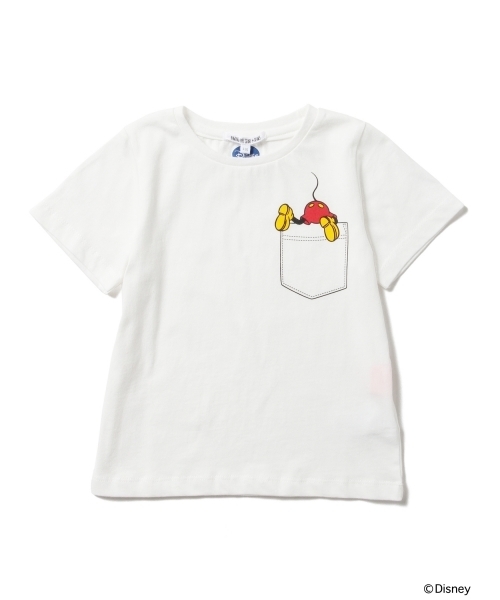 B:MING by BEAMS（ビーミングバイビームス）の「Disney｜ビーミング by ビームス / ミッキーマウス ポケットTシャツ 15SS（Tシャツ/カットソー・キッズ・ホワイト/ネイビー・110/90/100/130/120/140）」の4枚目の写真