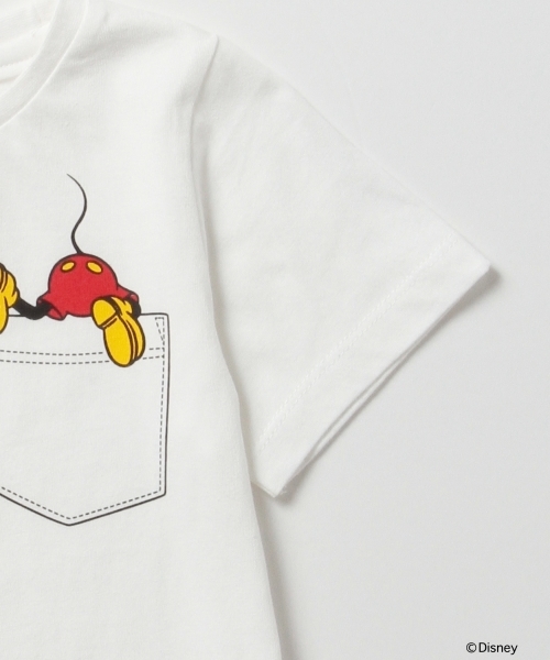B:MING by BEAMS（ビーミングバイビームス）の「Disney｜ビーミング by ビームス / ミッキーマウス ポケットTシャツ 15SS（Tシャツ/カットソー・キッズ・ホワイト/ネイビー・110/90/100/130/120/140）」の6枚目の写真