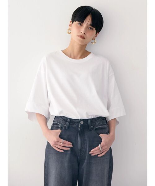 AMERICAN HOLIC(アメリカンホリック)の「接触冷感SZ5分袖カットプルオーバー(Tシャツ/カットソー・レディース・グリーン/オフホワイト/サックスブルー/チャコールグレー・L/M)」の11枚目の写真