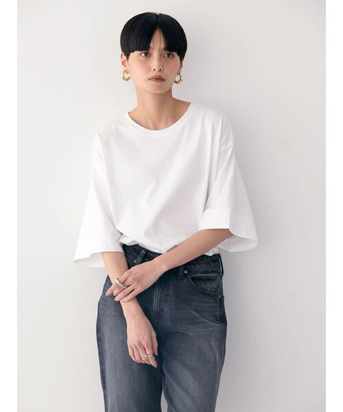 AMERICAN HOLIC(アメリカンホリック)の「接触冷感SZ5分袖カットプルオーバー(Tシャツ/カットソー・レディース・グリーン/オフホワイト/サックスブルー/チャコールグレー・L/M)」の12枚目の写真