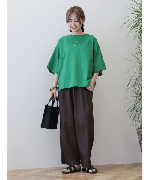 AMERICAN HOLIC(アメリカンホリック)の「接触冷感SZ5分袖カットプルオーバー(Tシャツ/カットソー・レディース・グリーン/オフホワイト/サックスブルー/チャコールグレー・L/M)」の17枚目の写真