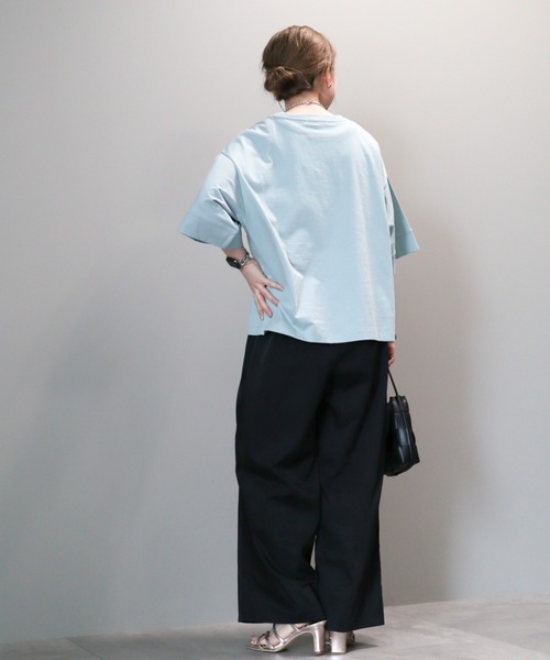 AMERICAN HOLIC(アメリカンホリック)の「接触冷感SZ5分袖カットプルオーバー(Tシャツ/カットソー・レディース・グリーン/オフホワイト/サックスブルー/チャコールグレー・L/M)」の10枚目の写真
