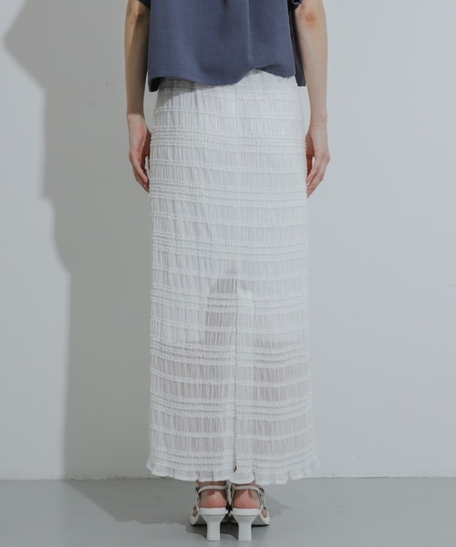 HEYUMM(ヘユム)の「アイラインフリルスカート(スカート・レディース・オフホワイト/ライトブルー/ブラック・ONE)」の17枚目の写真