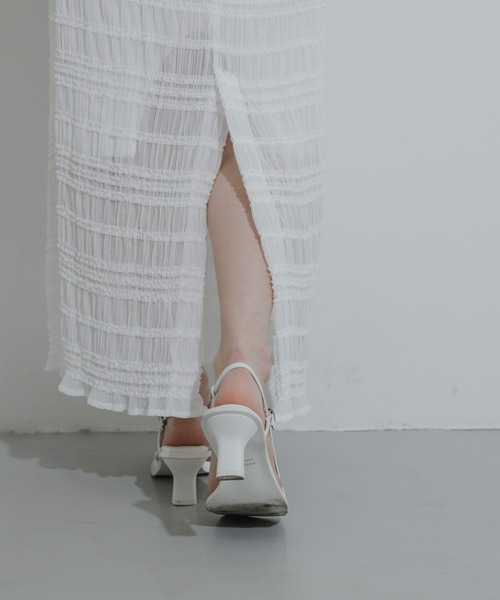 HEYUMM(ヘユム)の「アイラインフリルスカート(スカート・レディース・オフホワイト/ライトブルー/ブラック・ONE)」の15枚目の写真