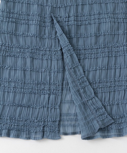 HEYUMM(ヘユム)の「アイラインフリルスカート(スカート・レディース・オフホワイト/ライトブルー/ブラック・ONE)」の8枚目の写真