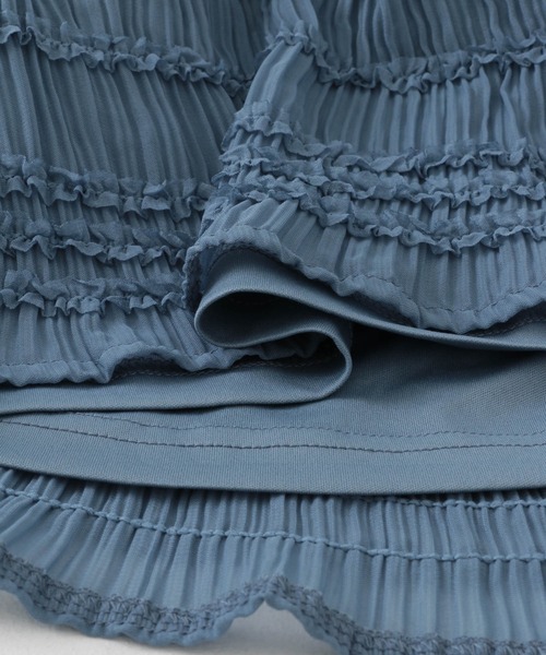 HEYUMM(ヘユム)の「アイラインフリルスカート(スカート・レディース・オフホワイト/ライトブルー/ブラック・ONE)」の6枚目の写真