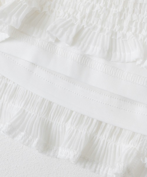 HEYUMM(ヘユム)の「アイラインフリルスカート(スカート・レディース・オフホワイト/ライトブルー/ブラック・ONE)」の5枚目の写真