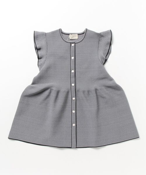 UNITED ARROWS】ペプラム フリルスリーブ ジャカード ニットベスト