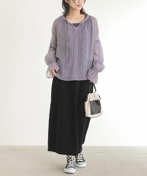 n'OrLABEL（ノアールレーベル）の「『配色メロースクエアタンクトップ』（タンクトップ・レディース・アイボリー/ブラック/パープル/ブラウン・S～Ｍ/3L/L～LL）」の17枚目の写真