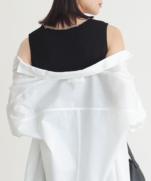 n'OrLABEL（ノアールレーベル）の「『配色メロースクエアタンクトップ』（タンクトップ・レディース・アイボリー/ブラック/パープル/ブラウン・S～Ｍ/3L/L～LL）」の7枚目の写真