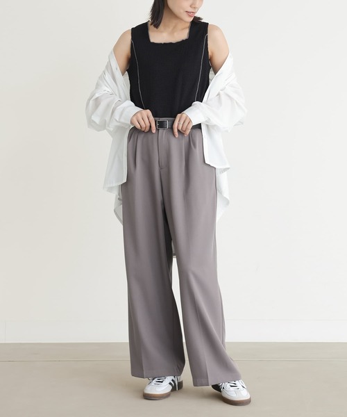 n'OrLABEL（ノアールレーベル）の「『配色メロースクエアタンクトップ』（タンクトップ・レディース・アイボリー/ブラック/パープル/ブラウン・S～Ｍ/3L/L～LL）」の9枚目の写真