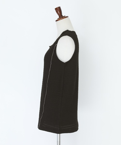 n'OrLABEL（ノアールレーベル）の「『配色メロースクエアタンクトップ』（タンクトップ・レディース・アイボリー/ブラック/パープル/ブラウン・S～Ｍ/3L/L～LL）」の10枚目の写真