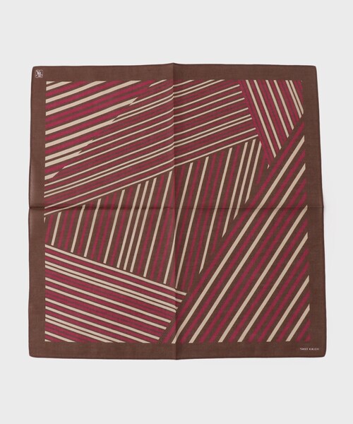 TAKEO KIKUCHI(タケオキクチ)の「柄切り替えプリントハンカチ(ハンカチ/ハンドタオル・メンズ・モスグリーン系2/ネイビー系2/ダークブラウン系2・00)」の1枚目の写真