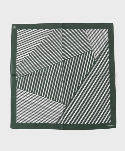 TAKEO KIKUCHI(タケオキクチ)の「柄切り替えプリントハンカチ(ハンカチ/ハンドタオル・メンズ・モスグリーン系2/ネイビー系2/ダークブラウン系2・00)」の3枚目の写真