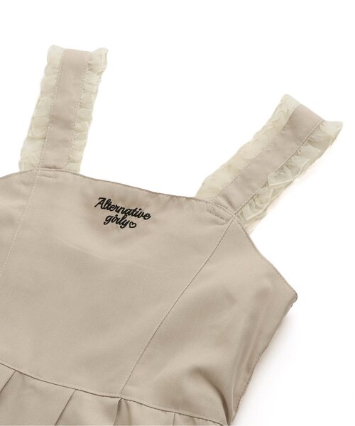 algy（アルジー）の「シアーフリルプリーツジャンスカ（ジャンパースカート・キッズ・ベージュ/ブラック・XX-SMALL/X-SMALL/MEDIUM/SMALL）」の7枚目の写真