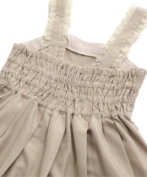 algy（アルジー）の「シアーフリルプリーツジャンスカ（ジャンパースカート・キッズ・ベージュ/ブラック・XX-SMALL/X-SMALL/MEDIUM/SMALL）」の3枚目の写真