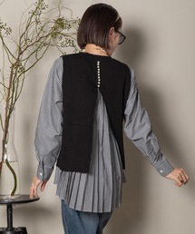 MHBG TOKYO | 2WAY ニットベスト×バックプリーツシャツ セット(ニット/セーター)