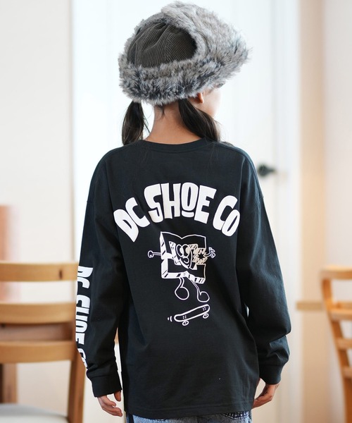DC（ディーシー）の「DC/ディーシー 24 KD PLAYTIME LS24 キッズ プレイタイム ロングスリーブ ロングTシャツ スケートボード 公園 親子コーデ YLT244529（Tシャツ/カットソー・キッズ・ベージュ/ホワイト/ブラック・120cm/130cm/140cm/150cm/160cm/100cm/110cm）」の2枚目の写真